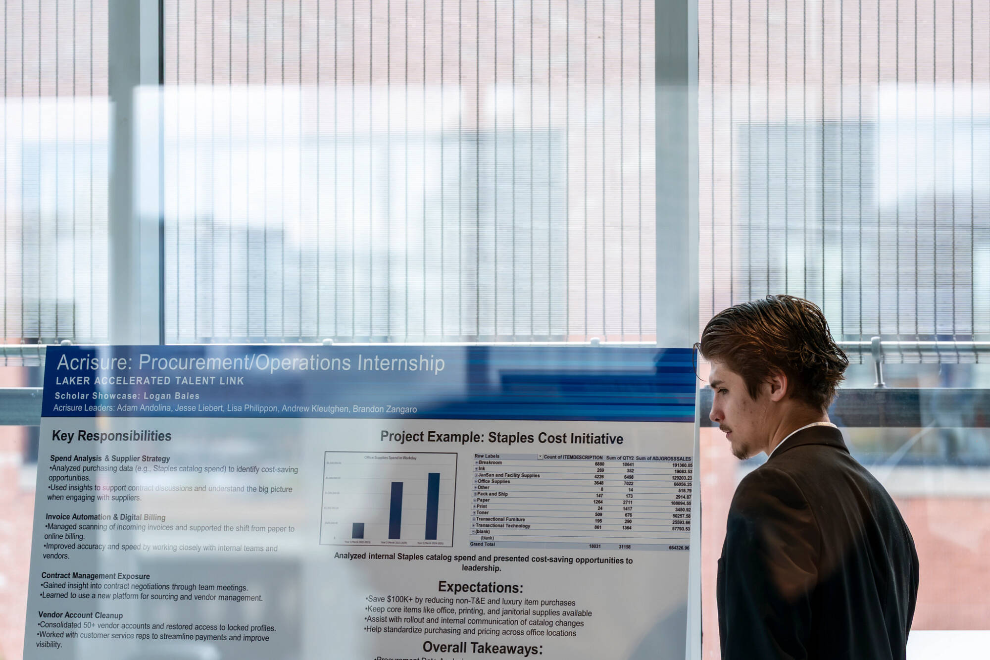 Reading a poster